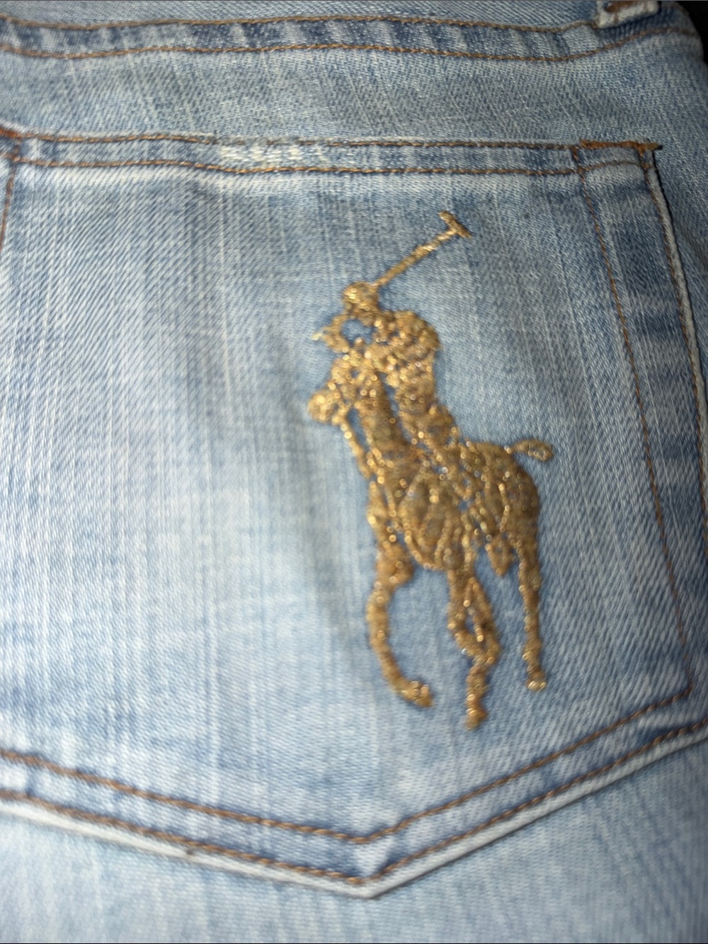 Ralph Lauren Big Pony Gold Dusted Jeans NWOT - Picture 6 of 6